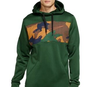 SOLD.  Nike Therma Dri Fit Mens Camo Hoodie Sweat Shirt Green Size XL